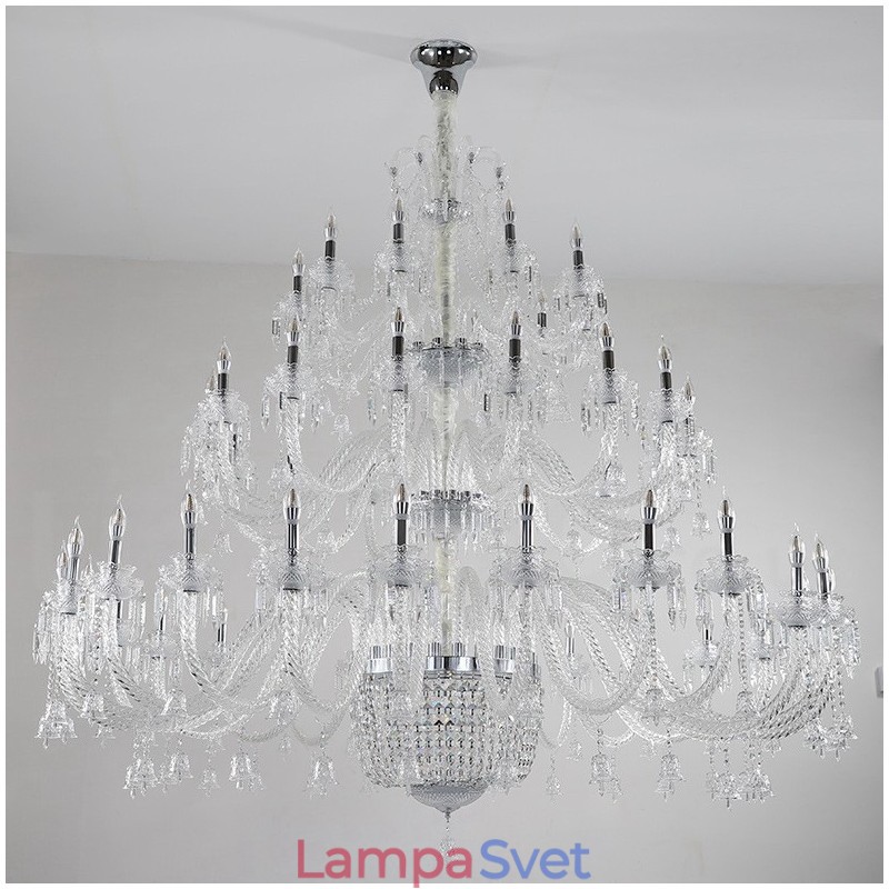 50 Light Clear Elegantný Luxusný krištáľový sviečkový luster Výstava Hal