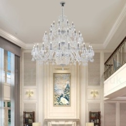 50 Light Clear Elegantný Luxusný krištáľový sviečkový luster Výstava Hal