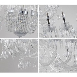 50 Light Clear Elegantný Luxusný krištáľový sviečkový luster Výstava Hal