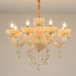 8 Ľahký luxusný krištáľový luster so sviečkou na šampanské