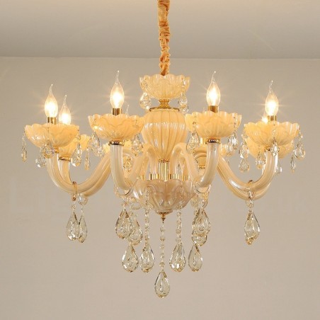8 Ľahký luxusný krištáľový luster so sviečkou na šampanské 8 Ľahký luxusný krištáľový luster so sviečkou na šampanské