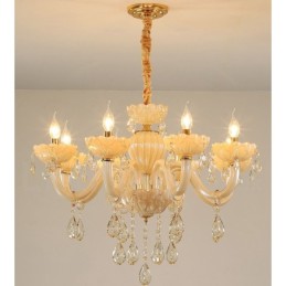 8 Ľahký luxusný krištáľový luster so sviečkou na šampanské