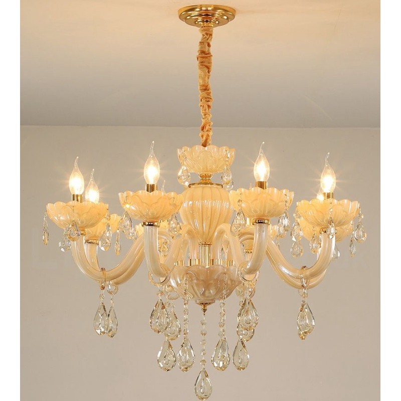 8 Ľahký luxusný krištáľový luster so sviečkou na šampanské