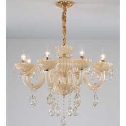 8 Ľahký luxusný krištáľový luster so sviečkou na šampanské