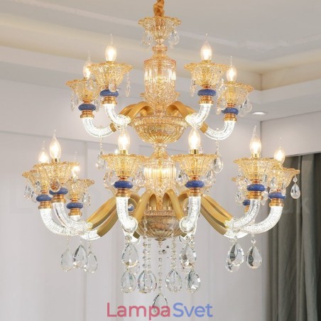 15 (10+5) Ľahký moderný moderný luster so sviečkou na šampanské s krištáľom 15 (10+5) Ľahký moderný moderný luster so sviečkou na šampanské s krištáľom