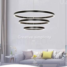 Stmievateľné Wi-Fi Smart 3 krúžky Moderné moderné závesné svietidlo s akrylovým tienidlom