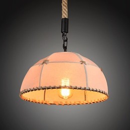 Retro ručne vyrábaná krajská lusterová lampa z konopného lana v industriálnom vidieckom štýle