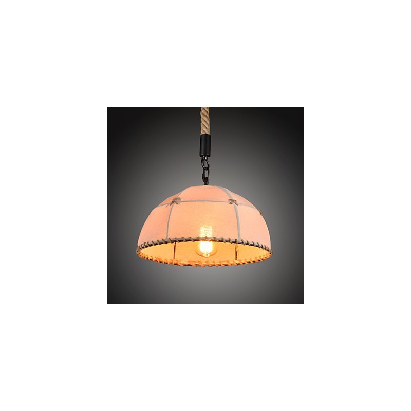 Retro ručne vyrábaná krajská lusterová lampa z konopného lana v industriálnom vidieckom štýle