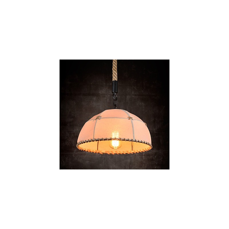 Retro ručne vyrábaná krajská lusterová lampa z konopného lana v industriálnom vidieckom štýle