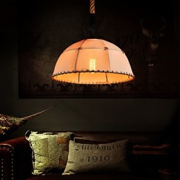 Retro ručne vyrábaná krajská lusterová lampa z konopného lana v industriálnom vidieckom štýle