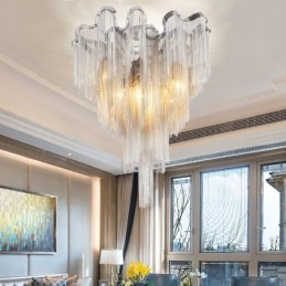 Strapce Luster Designer Stropné svetlo strieborná zlatá farba