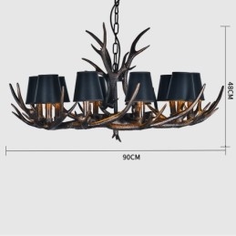 Retro Antler starožitný luster s tienidlami