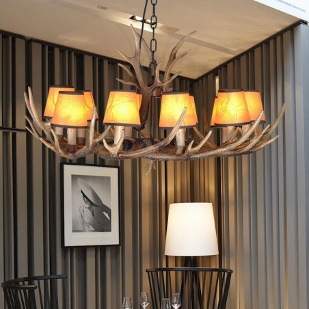 Retro starožitný luster Antler s tienidlami Retro starožitný luster Antler s tienidlami