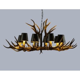 Retro Antler starožitný luster s tienidlami
