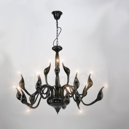 18 svetiel Stainless Post Modern Swan Luster Light G4 Black Dokončené 18 svetiel Stainless Post Modern Swan Luster Light G4 Black Dokončené