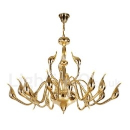 18 svetiel Stainless Post Modern Swan Luster Light G4 Gold Finishing