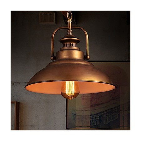 Retro závesné svietidlo s kovovým tienidlom na dáždnik v štýle starej továrne