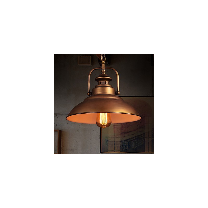 Retro závesné svietidlo s kovovým tienidlom na dáždnik v štýle starej továrne