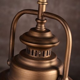 Retro závesné svietidlo s kovovým tienidlom na dáždnik v štýle starej továrne