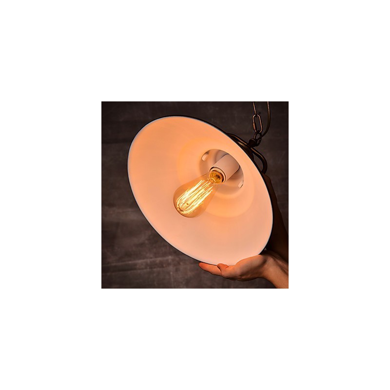 Retro závesné svietidlo s kovovým tienidlom na dáždnik v štýle starej továrne