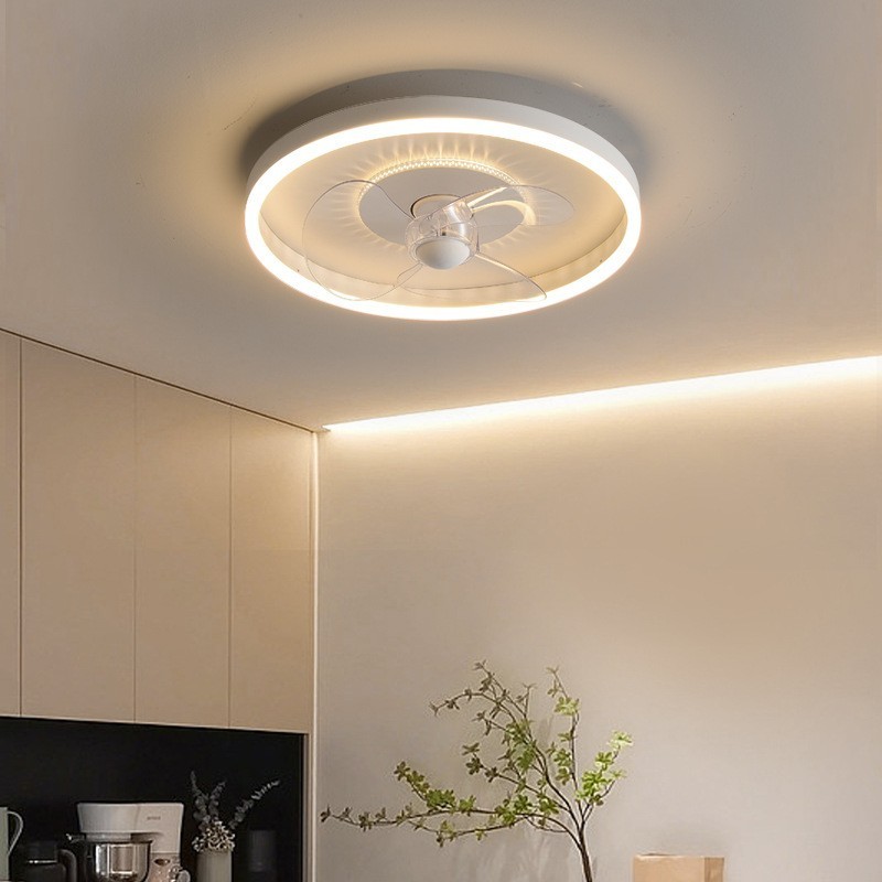 Moderné okrúhle ultratenké tiché, neviditeľné, celospektrálna ochrana očí, stmievateľné zapustené ventilátorové svetlo