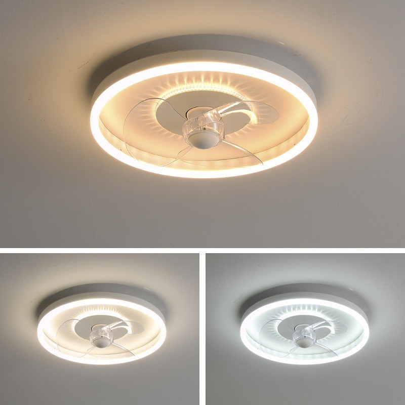 Moderné okrúhle ultratenké tiché, neviditeľné, celospektrálna ochrana očí, stmievateľné zapustené ventilátorové svetlo
