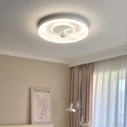 Moderné okrúhle ultratenké tiché, neviditeľné, celospektrálna ochrana očí, stmievateľné zapustené ventilátorové svetlo