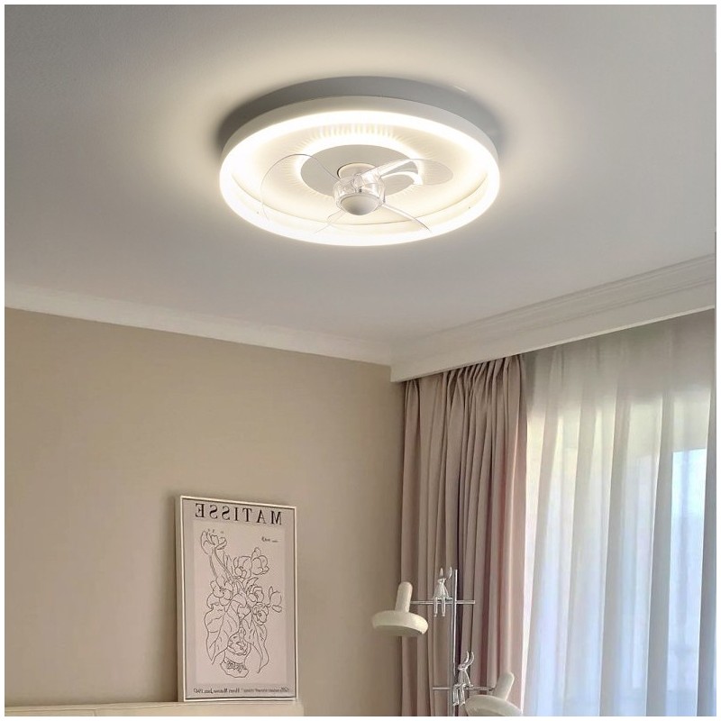 Moderné okrúhle ultratenké tiché, neviditeľné, celospektrálna ochrana očí, stmievateľné zapustené ventilátorové svetlo