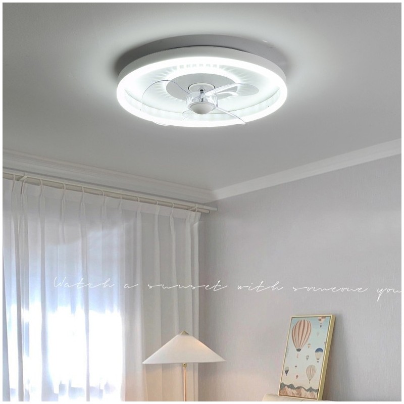 Moderné okrúhle ultratenké tiché, neviditeľné, celospektrálna ochrana očí, stmievateľné zapustené ventilátorové svetlo