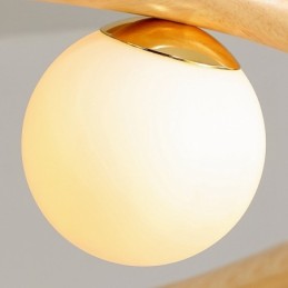 Nordic Ring Jednoduchý moderný drevený závesný luster s fazuľovými odtieňmi