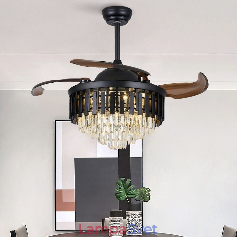 Zaťahovací stropný ventilátor Light Crystal Stropný ventilátor