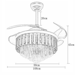 Zaťahovací stropný ventilátor Light Crystal Stropný ventilátor