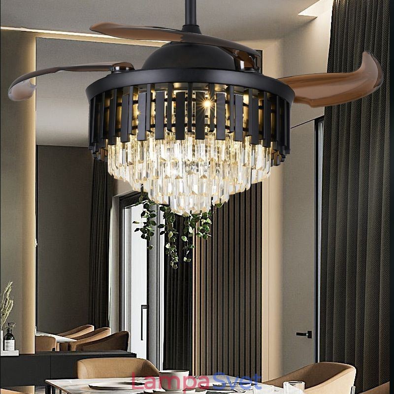 Zaťahovací stropný ventilátor Light Crystal Stropný ventilátor