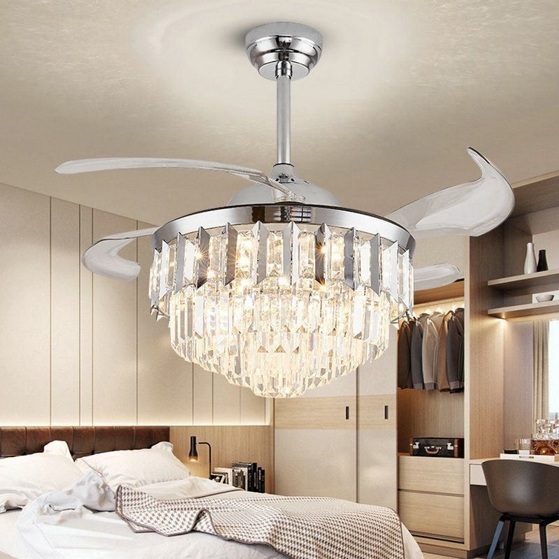 Zaťahovací stropný ventilátor Light Crystal Stropný ventilátor
