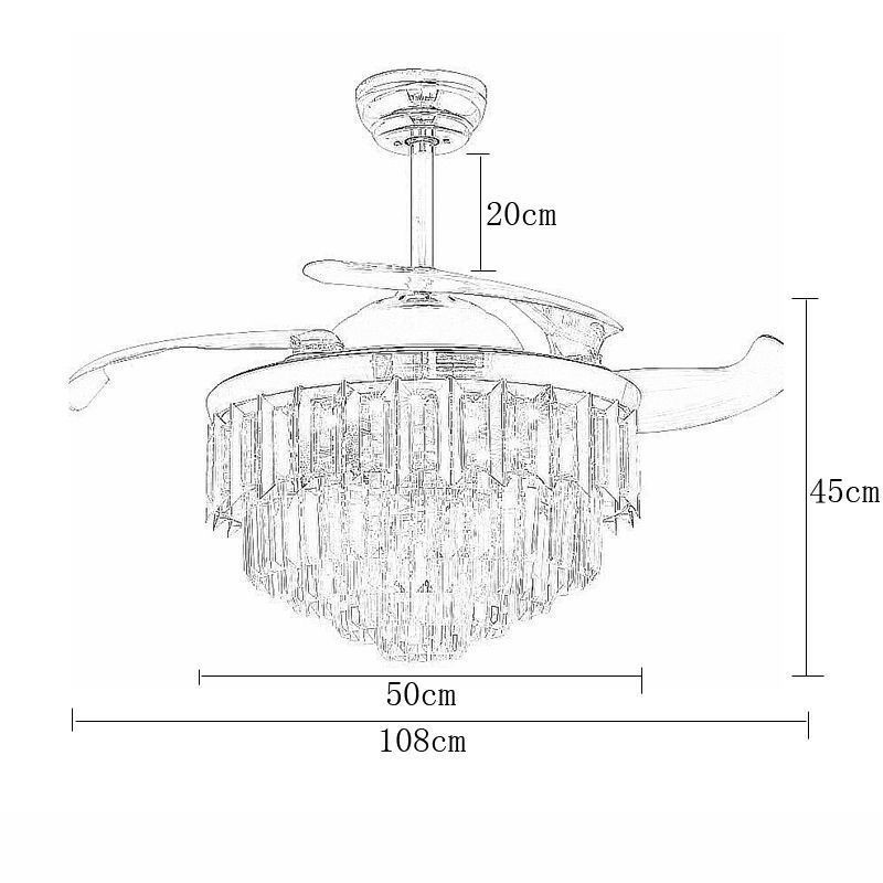 Zaťahovací stropný ventilátor Light Crystal Stropný ventilátor