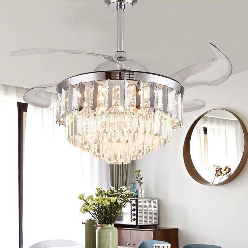 Zaťahovací stropný ventilátor Light Crystal Stropný ventilátor