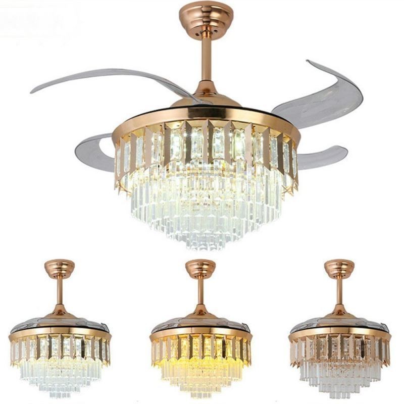 Zaťahovací stropný ventilátor Light Crystal Stropný ventilátor