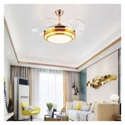 Moderné stropné svietidlo ventilátora ABS ventilátor s lopatkami akrylové osvetlenie