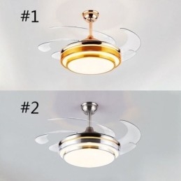Moderné stropné svietidlo ventilátora ABS ventilátor s lopatkami akrylové osvetlenie