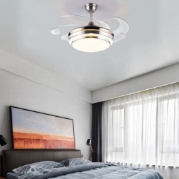 Moderné stropné svietidlo ventilátora ABS ventilátor s lopatkami akrylové osvetlenie