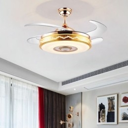 Moderný eletriplatingový stropný ventilátor Invertorové ventilátorové svetlo
