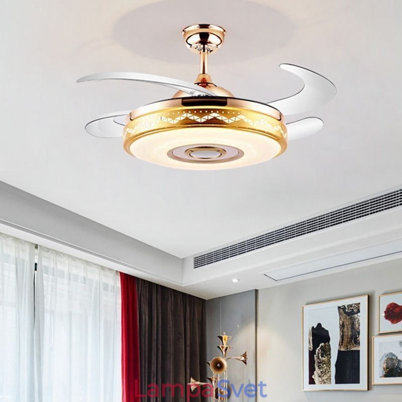 Moderný eletriplatingový stropný ventilátor Invertorové ventilátorové svetlo