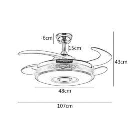 Moderný eletriplatingový stropný ventilátor Invertorové ventilátorové svetlo