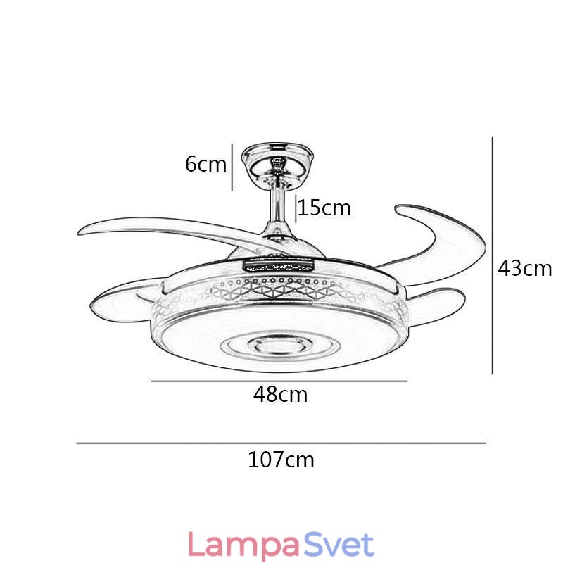 Moderný eletriplatingový stropný ventilátor Invertorové ventilátorové svetlo