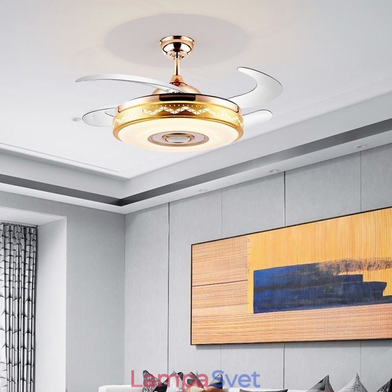 Moderný eletriplatingový stropný ventilátor Invertorové ventilátorové svetlo