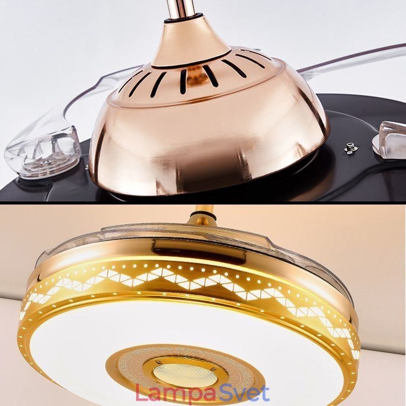 Moderný eletriplatingový stropný ventilátor Invertorové ventilátorové svetlo