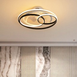 Moderné stropné svietidlá Kruhové krúžky Dizajnový stropný ventilátor