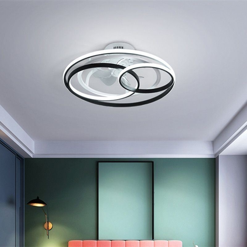 Moderné stropné svietidlá Kruhové krúžky Dizajnový stropný ventilátor