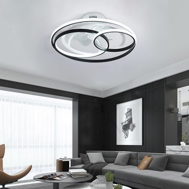 Moderné stropné svietidlá Kruhové krúžky Dizajnový stropný ventilátor