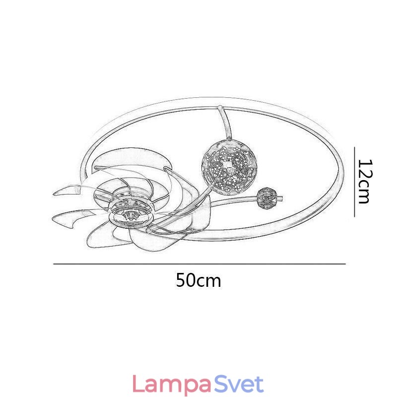 Stropný ventilátor so svetlami Dekor Ventilátor Lampa Akryl